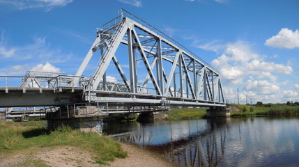 Panoramic view of railway bridge