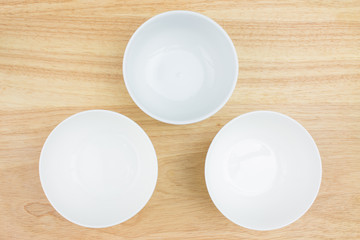 empty bowl on wooden table