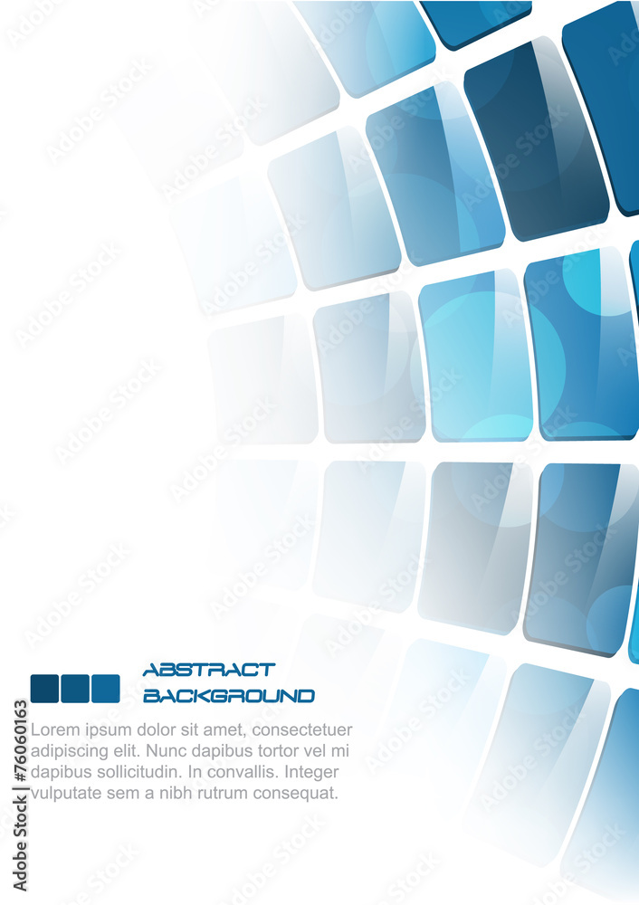 Wall mural abstract vector background, blue rectangular pattern