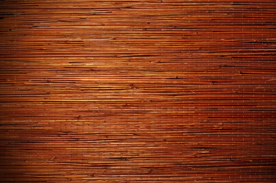 Bamboo brown straw mat as  texture background.