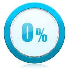 0 percent icon sale sign