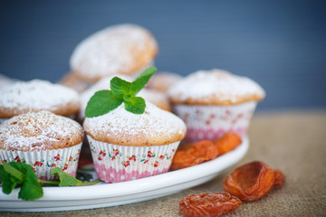 sweet muffins with dried apricots
