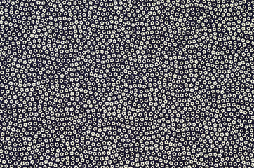 Small floral pattern.White flowers print on dark blue background