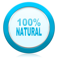 natural icon 100 percent natural sign