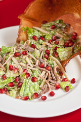 meat and pomegranate salad