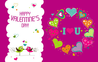 Template Valentine greeting card, vector