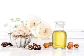Argan oil and fruits with Shea butter and nuts
