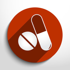 Vector medical drugs web icon.