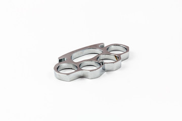 Brass knuckles weapon with white background