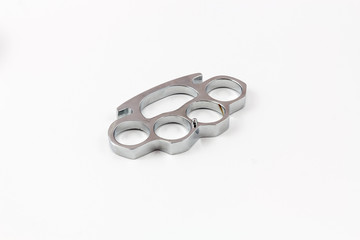 Brass knuckles weapon with white background