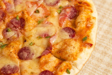 Fresh homemade pizza on a plate