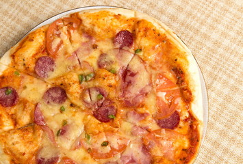 Fresh homemade pizza on a plate