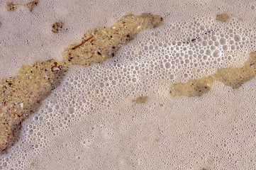 Wave with sea foam closeup