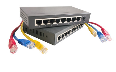 network cables connected to router