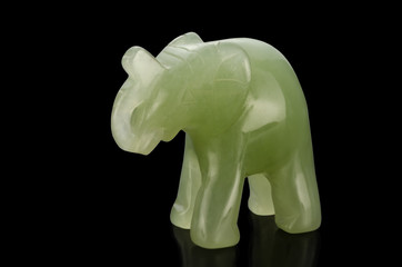 Green jade elephant figurine © verbaska