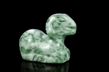 Green moss agate sheep