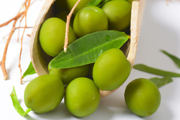 Fresh green olives 	Fresh green olives
