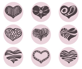 Hearts Vector Icon Set