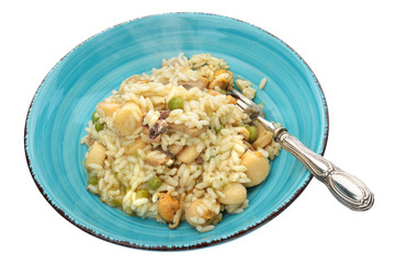 risotto ai frutti di mare fumante