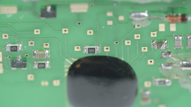 Closer look of the black board of the chip