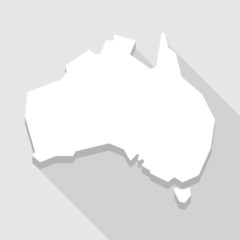white Australia map shape icon