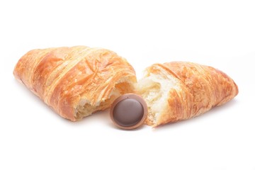 Croissant on white background