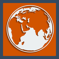 Earth planet globe web and mobile icon. Vector.