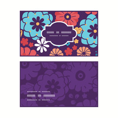Vector colorful bouquet flowers horizontal frame pattern
