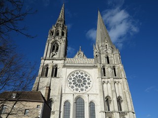 Fototapeta na wymiar medieval gothic Cathedral of Chartres, France