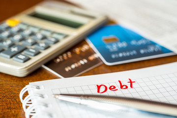 Debt payments, the calculation of the balance, a credit cards 