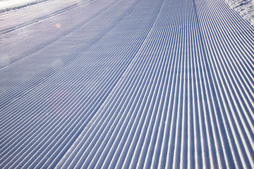 stunning view of skiing resort in Alps.