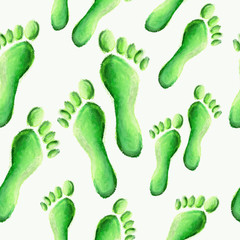 Green footprint pattern background