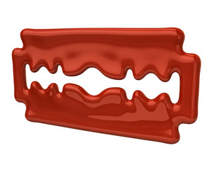 Orange blade razor icon