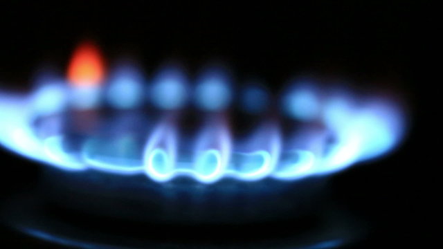 Gas burners in the kitchen oven