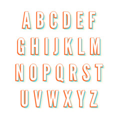 vintage condensed colorful vector font