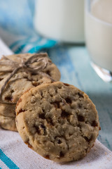 close view on stack of cookies