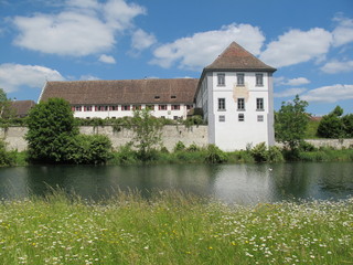 Fototapeta na wymiar Klostergebäude - Klosterinsel Rheinau (Schweiz)