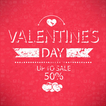 Template valentines day up to sale 50% card and banner.