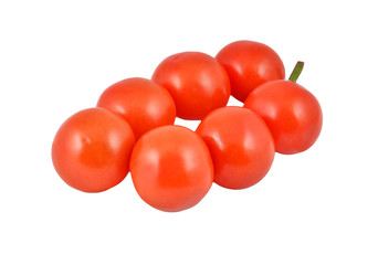 Branch of fresh tomato, isolated on white background