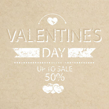 Template grunge paper valentines day up to sale 50% card and ban