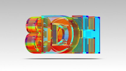 3D HD Glass Logo. 3D Animation. Loop. - Powered by Adobe