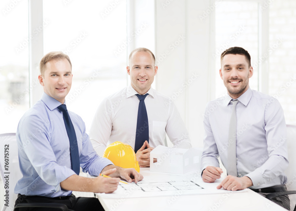 Canvas Prints happy team of architects and designers in office