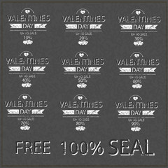 Template valentines day up to sale set card and banner on realis