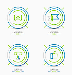 Award icon set, Logo collection