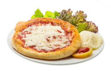 Pizza with tomato and cheese