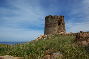 Fototapeta na wymiar Isola Rossa (SS) Torre aragonese