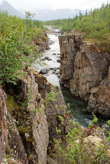Mountain river in the rocks.