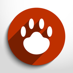 Vector paw web icon.