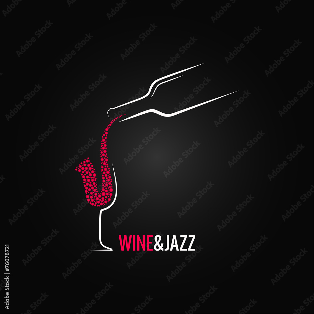 Wall mural wine and jazz concept design background