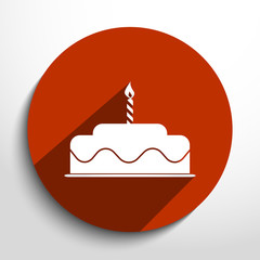 Vector birthday cake web icon.